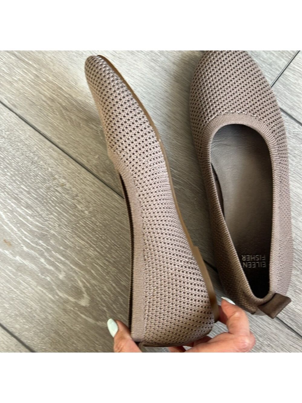 Eileen fisher Naomi recycles stretch knotted neutral round toe flats size 10 - Picture 11 of 14
